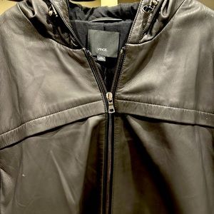 VINCE Leather Jacket with Hood